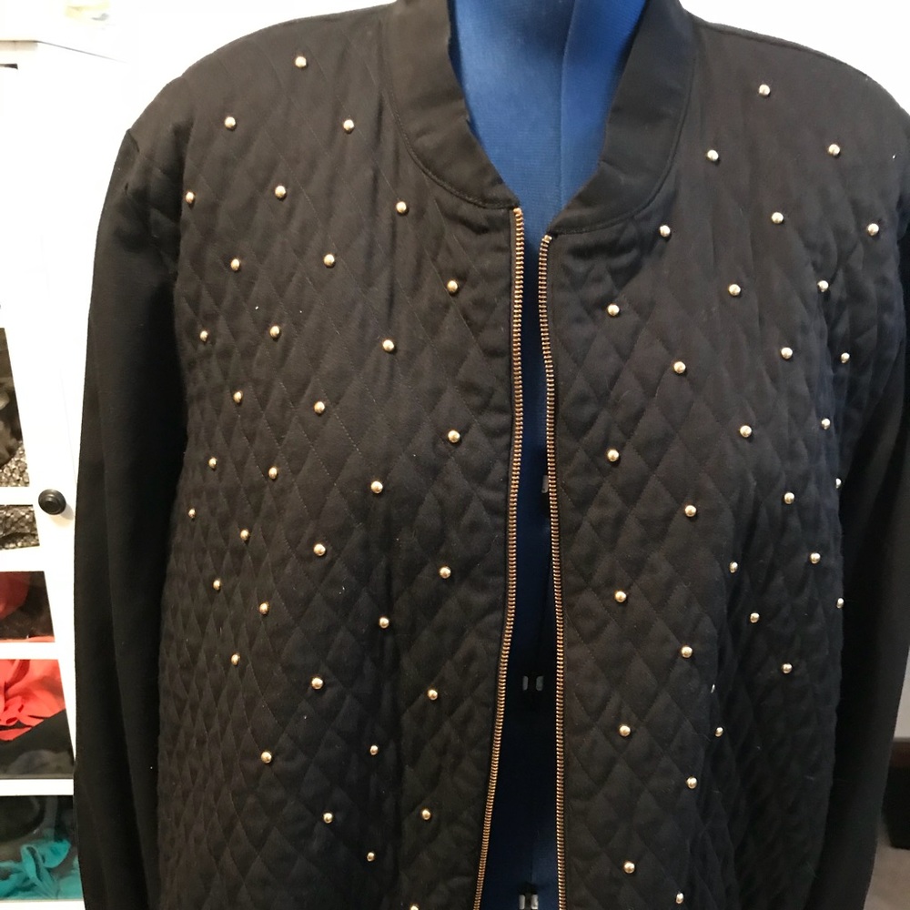 Black plus size bomber jacket